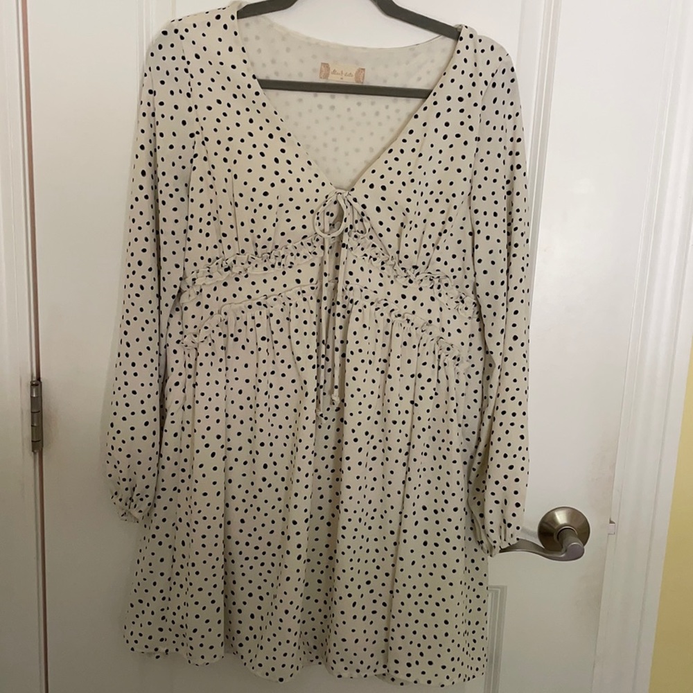 Light Cream and Black Dress
